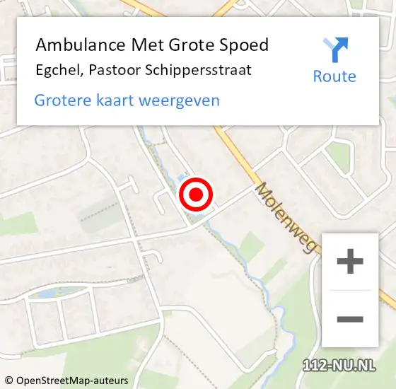 Locatie op kaart van de 112 melding: Ambulance Met Grote Spoed Naar Egchel, Pastoor Schippersstraat op 21 november 2013 22:46