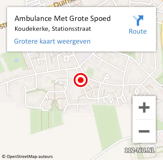 Locatie op kaart van de 112 melding: Ambulance Met Grote Spoed Naar Koudekerke, Stationsstraat op 28 september 2015 20:28