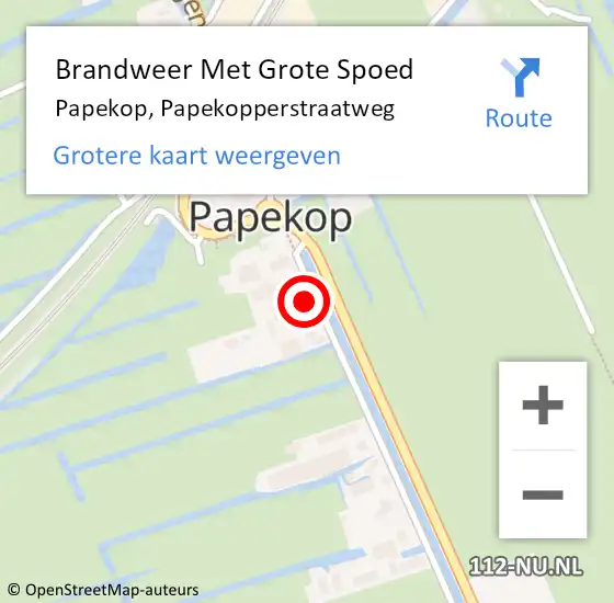 Locatie op kaart van de 112 melding: Brandweer Met Grote Spoed Naar Papekop, Papekopperstraatweg op 21 november 2013 23:20