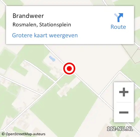 Locatie op kaart van de 112 melding: Brandweer Rosmalen, Stationsplein op 28 september 2015 23:23