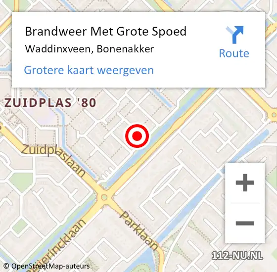 Locatie op kaart van de 112 melding: Brandweer Met Grote Spoed Naar Waddinxveen, Bonenakker op 21 november 2013 23:46