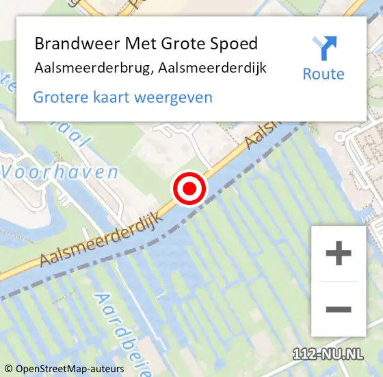 Locatie op kaart van de 112 melding: Brandweer Met Grote Spoed Naar Aalsmeerderbrug, Aalsmeerderdijk op 21 november 2013 23:53