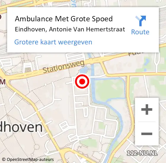 Locatie op kaart van de 112 melding: Ambulance Met Grote Spoed Naar Eindhoven, Antonie Van Hemertstraat op 29 september 2015 08:30