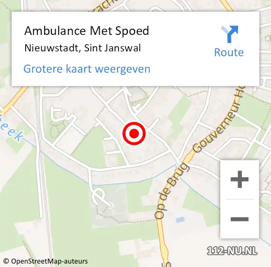 Locatie op kaart van de 112 melding: Ambulance Met Spoed Naar Nieuwstadt, Sint Janswal op 22 november 2013 00:56