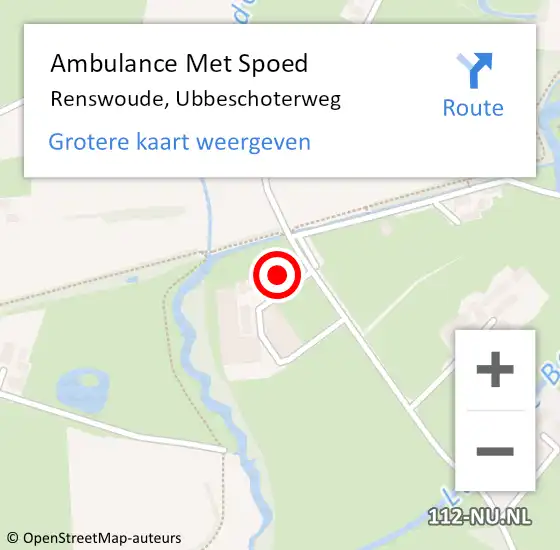 Locatie op kaart van de 112 melding: Ambulance Met Spoed Naar Renswoude, Ubbeschoterweg op 29 september 2015 13:22