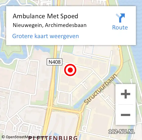 Locatie op kaart van de 112 melding: Ambulance Met Spoed Naar Nieuwegein, Archimedesbaan op 29 september 2015 14:17