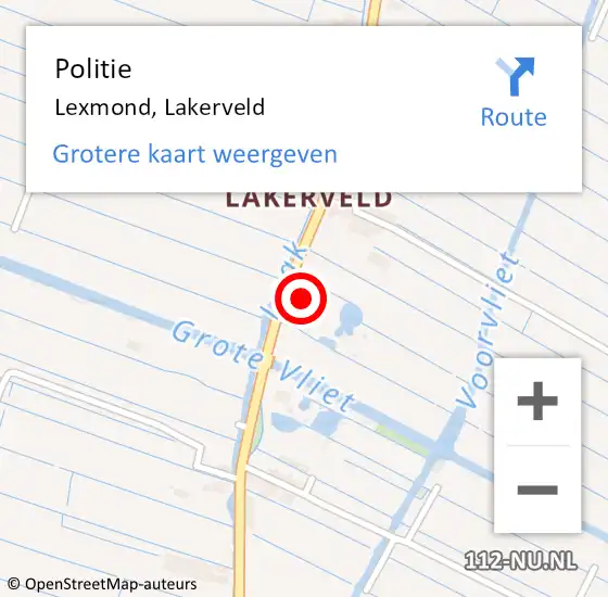 Locatie op kaart van de 112 melding: Politie Lexmond, Lakerveld op 29 september 2015 14:38