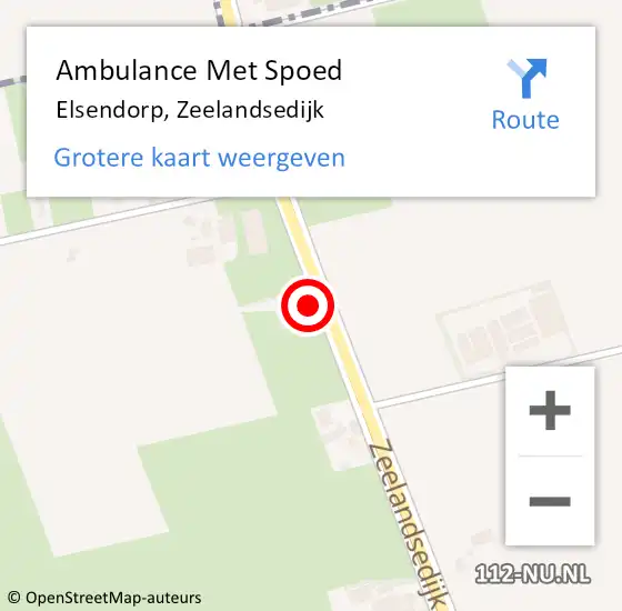 Locatie op kaart van de 112 melding: Ambulance Met Spoed Naar Elsendorp, Zeelandsedijk op 29 september 2015 19:13