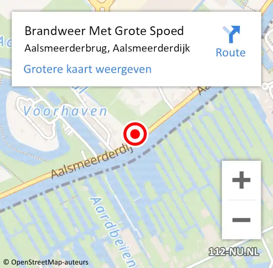 Locatie op kaart van de 112 melding: Brandweer Met Grote Spoed Naar Aalsmeerderbrug, Aalsmeerderdijk op 30 september 2015 02:32