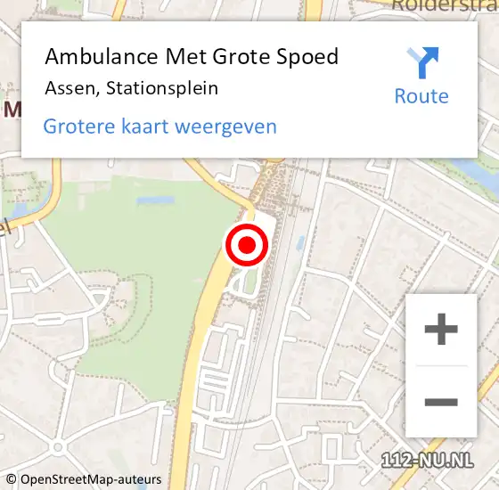 Locatie op kaart van de 112 melding: Ambulance Met Grote Spoed Naar Assen, Stationsplein op 30 september 2015 08:36