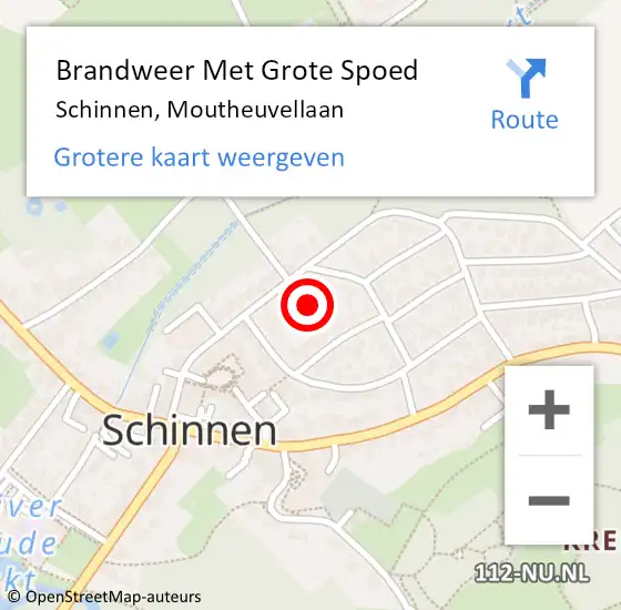 Locatie op kaart van de 112 melding: Brandweer Met Grote Spoed Naar Schinnen, Moutheuvellaan op 30 september 2015 10:49