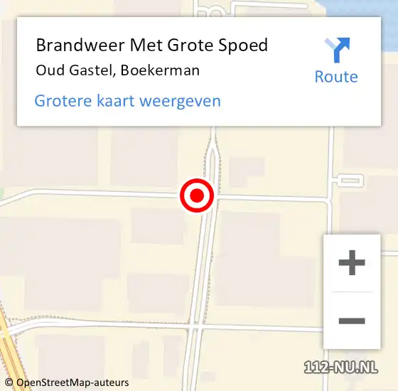 Locatie op kaart van de 112 melding: Brandweer Met Grote Spoed Naar Oud Gastel, Boekerman op 30 september 2015 10:58