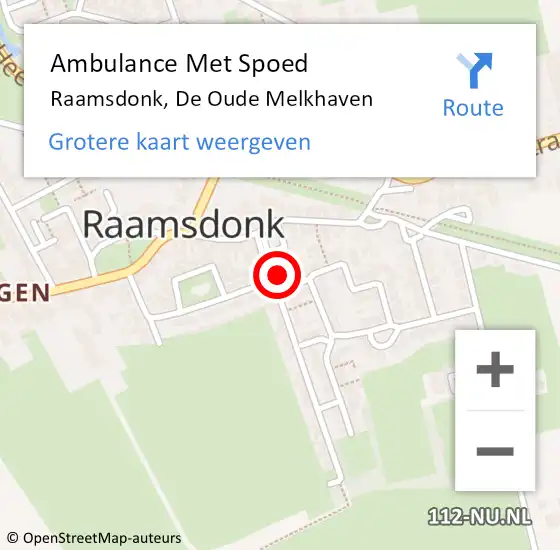 Locatie op kaart van de 112 melding: Ambulance Met Spoed Naar Raamsdonk, De Oude Melkhaven op 30 september 2015 12:16