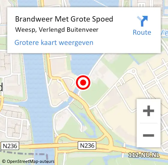 Locatie op kaart van de 112 melding: Brandweer Met Grote Spoed Naar Weesp, Verlengd Buitenveer op 30 september 2015 13:03