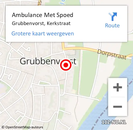 Locatie op kaart van de 112 melding: Ambulance Met Spoed Naar Grubbenvorst, Kerkstraat op 30 september 2015 16:22