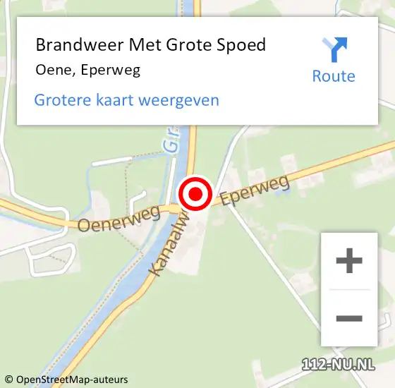 Locatie op kaart van de 112 melding: Brandweer Met Grote Spoed Naar Oene, Eperweg op 30 september 2015 16:43