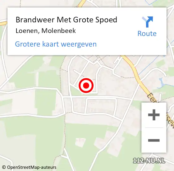 Locatie op kaart van de 112 melding: Brandweer Met Grote Spoed Naar Loenen, Molenbeek op 30 september 2015 16:50