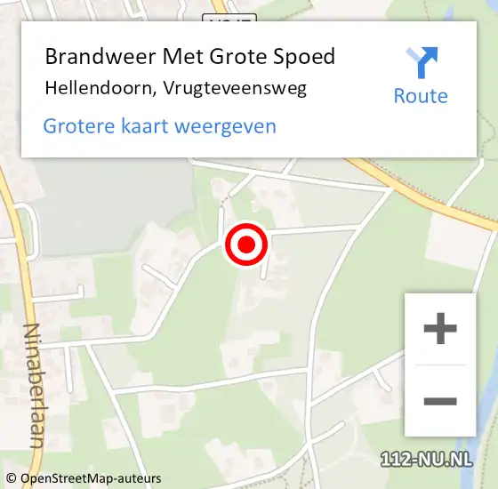 Locatie op kaart van de 112 melding: Brandweer Met Grote Spoed Naar Hellendoorn, Vrugteveensweg op 30 september 2015 21:27