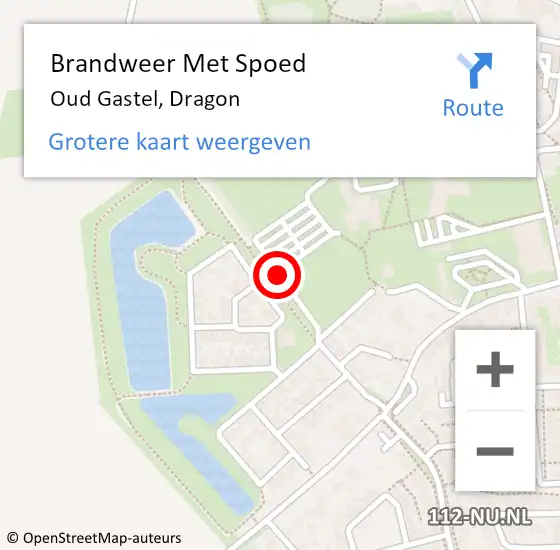 Locatie op kaart van de 112 melding: Brandweer Met Spoed Naar Oud Gastel, Dragon op 1 oktober 2015 09:00