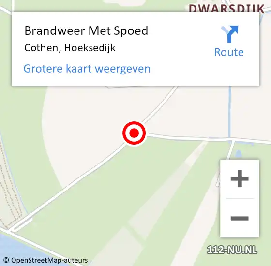 Locatie op kaart van de 112 melding: Brandweer Met Spoed Naar Cothen, Hoeksedijk op 22 november 2013 09:23