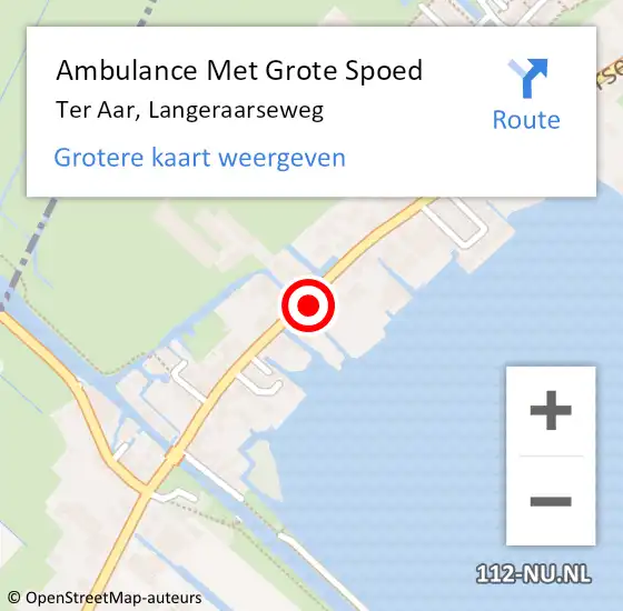 Locatie op kaart van de 112 melding: Ambulance Met Grote Spoed Naar Ter Aar, Langeraarseweg op 1 oktober 2015 11:15