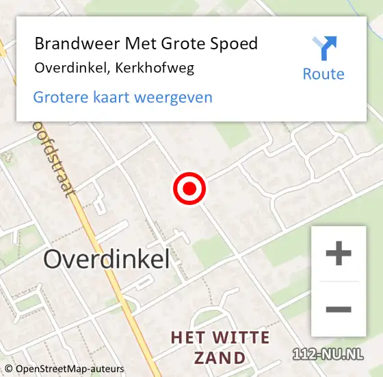 Locatie op kaart van de 112 melding: Brandweer Met Grote Spoed Naar Overdinkel, Kerkhofweg op 1 oktober 2015 11:18