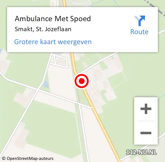 Locatie op kaart van de 112 melding: Ambulance Met Spoed Naar Smakt, St. Jozeflaan op 22 november 2013 10:06