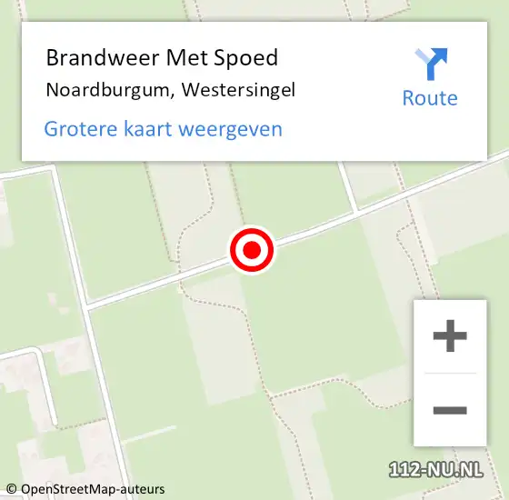 Locatie op kaart van de 112 melding: Brandweer Met Spoed Naar Noardburgum, Westersingel op 1 oktober 2015 23:28