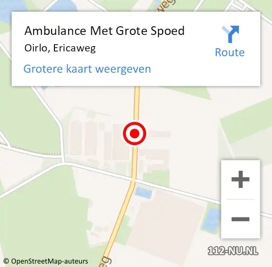 Locatie op kaart van de 112 melding: Ambulance Met Grote Spoed Naar Oirlo, Ericaweg op 2 oktober 2015 10:55