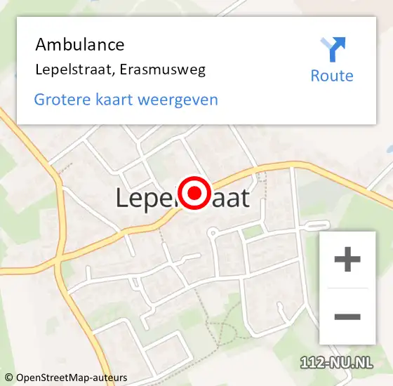 Locatie op kaart van de 112 melding: Ambulance Lepelstraat, Erasmusweg op 2 oktober 2015 11:00