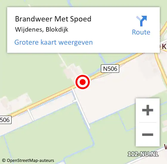 Locatie op kaart van de 112 melding: Brandweer Met Spoed Naar Wijdenes, Blokdijk op 2 oktober 2015 11:19