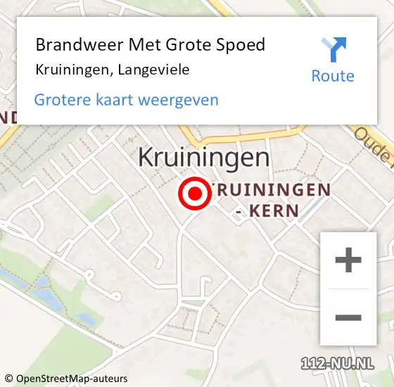 Locatie op kaart van de 112 melding: Brandweer Met Grote Spoed Naar Kruiningen, Langeviele op 2 oktober 2015 11:30