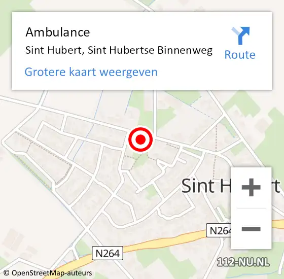 Locatie op kaart van de 112 melding: Ambulance Sint Hubert, Sint Hubertse Binnenweg op 2 oktober 2015 15:38