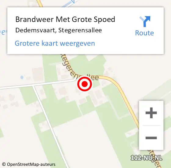 Locatie op kaart van de 112 melding: Brandweer Met Grote Spoed Naar Dedemsvaart, Stegerensallee op 22 november 2013 11:50