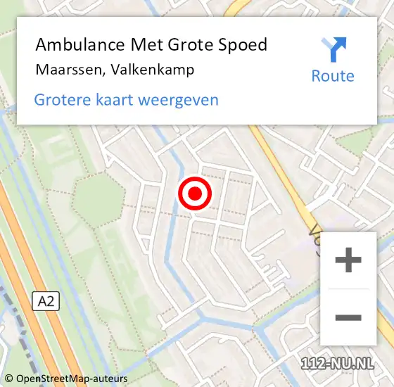Locatie op kaart van de 112 melding: Ambulance Met Grote Spoed Naar Maarssen, Valkenkamp op 2 oktober 2015 18:31