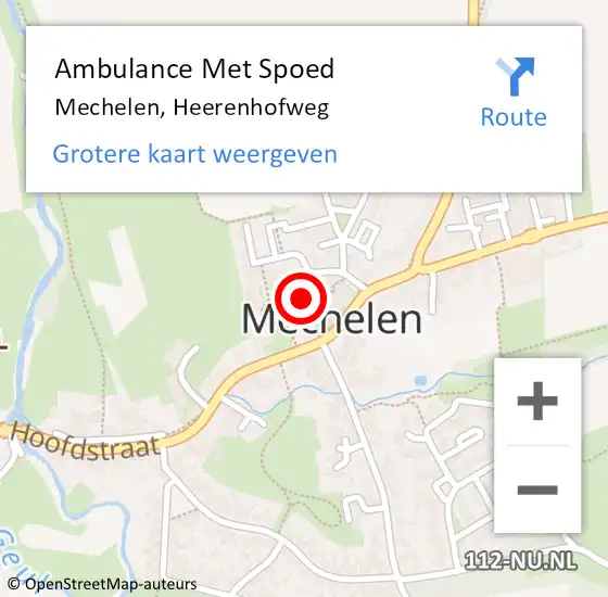 Locatie op kaart van de 112 melding: Ambulance Met Spoed Naar Mechelen, Heerenhofweg op 22 november 2013 12:02