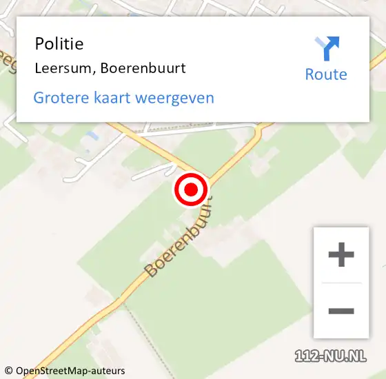 Locatie op kaart van de 112 melding: Politie Leersum, Boerenbuurt op 2 oktober 2015 23:35