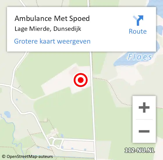 Locatie op kaart van de 112 melding: Ambulance Met Spoed Naar Lage Mierde, Dunsedijk op 3 oktober 2015 03:07