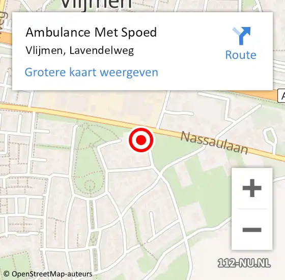 Locatie op kaart van de 112 melding: Ambulance Met Spoed Naar Vlijmen, Lavendelweg op 3 oktober 2015 09:20