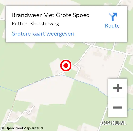 Locatie op kaart van de 112 melding: Brandweer Met Grote Spoed Naar Putten, Kloosterweg op 13 september 2013 15:27