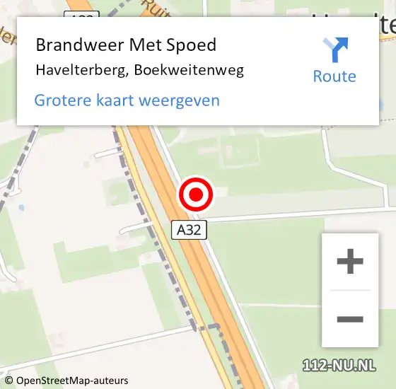Locatie op kaart van de 112 melding: Brandweer Met Spoed Naar Havelterberg, Boekweitenweg op 3 oktober 2015 11:07
