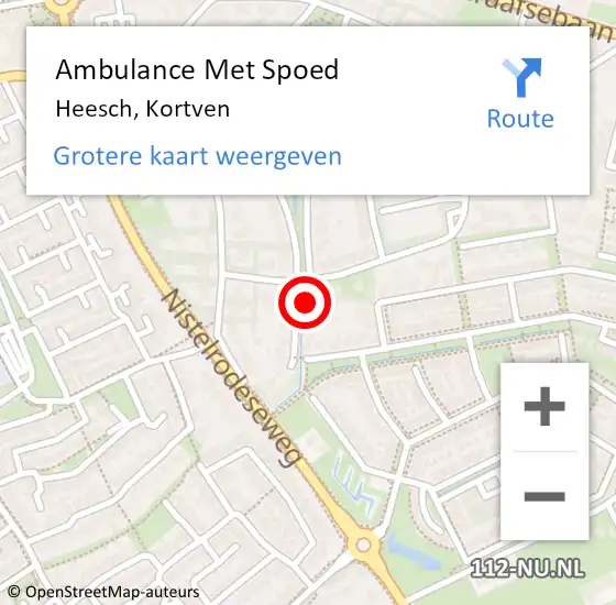 Locatie op kaart van de 112 melding: Ambulance Met Spoed Naar Heesch, Kortven op 3 oktober 2015 12:15