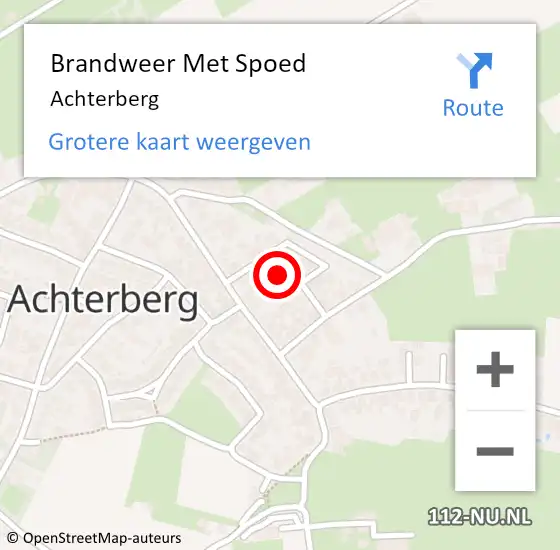 Locatie op kaart van de 112 melding: Brandweer Met Spoed Naar Achterberg op 3 oktober 2015 12:37