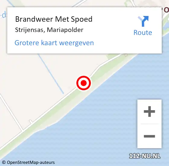 Locatie op kaart van de 112 melding: Brandweer Met Spoed Naar Strijensas, Mariapolder op 3 oktober 2015 14:12