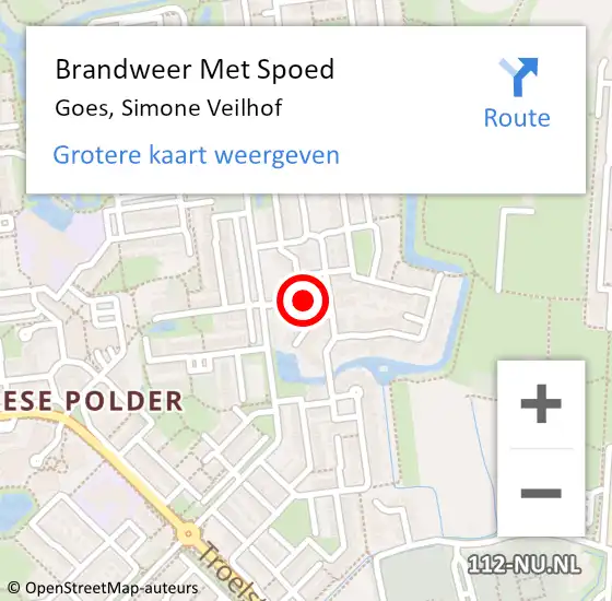 Locatie op kaart van de 112 melding: Brandweer Met Spoed Naar Goes, Simone Veilhof op 22 november 2013 13:13