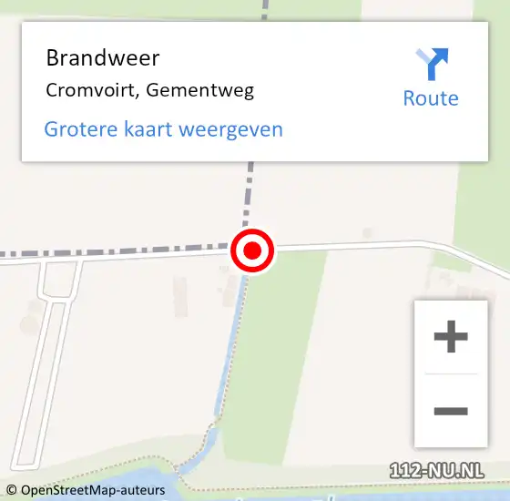 Locatie op kaart van de 112 melding: Brandweer Cromvoirt, Gementweg op 3 oktober 2015 16:22