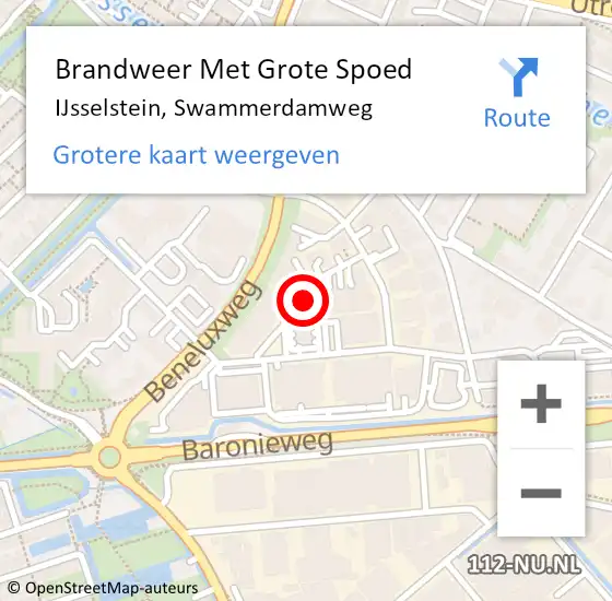 Locatie op kaart van de 112 melding: Brandweer Met Grote Spoed Naar IJsselstein, Swammerdamweg op 22 november 2013 13:39