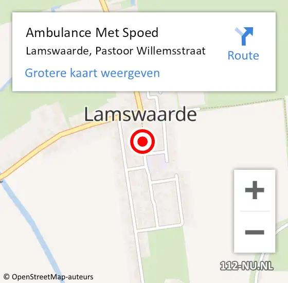 Locatie op kaart van de 112 melding: Ambulance Met Spoed Naar Lamswaarde, Pastoor Willemsstraat op 3 oktober 2015 23:02