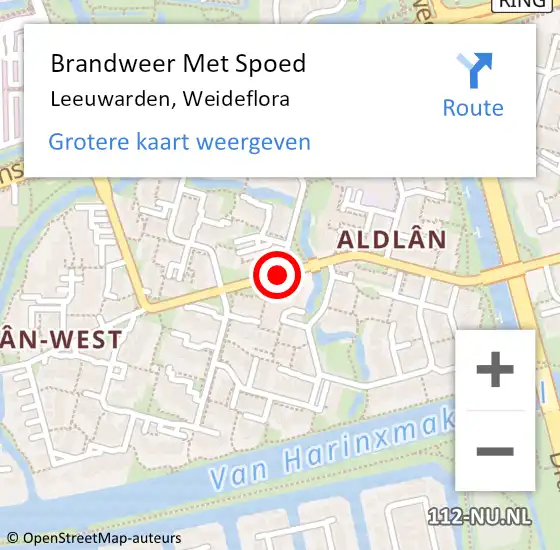 Locatie op kaart van de 112 melding: Brandweer Met Spoed Naar Leeuwarden, Weideflora op 4 oktober 2015 02:19