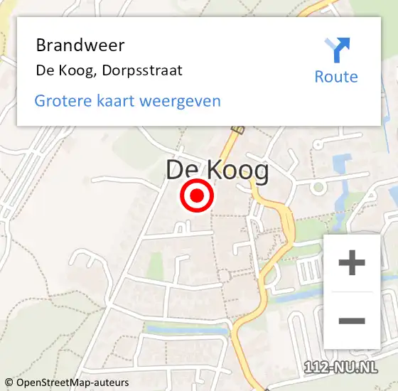 Locatie op kaart van de 112 melding: Brandweer De Koog, Dorpsstraat op 4 oktober 2015 03:29